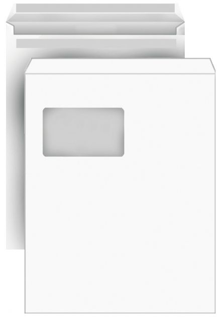 Versandtaschen DIN C4, weiß, mit Fenster, SK, 90g/qm
