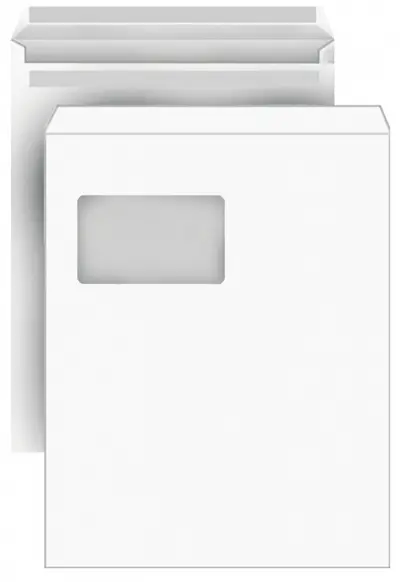 Versandtaschen DIN C4, weiß, mit Fenster, SK, 90g/qm